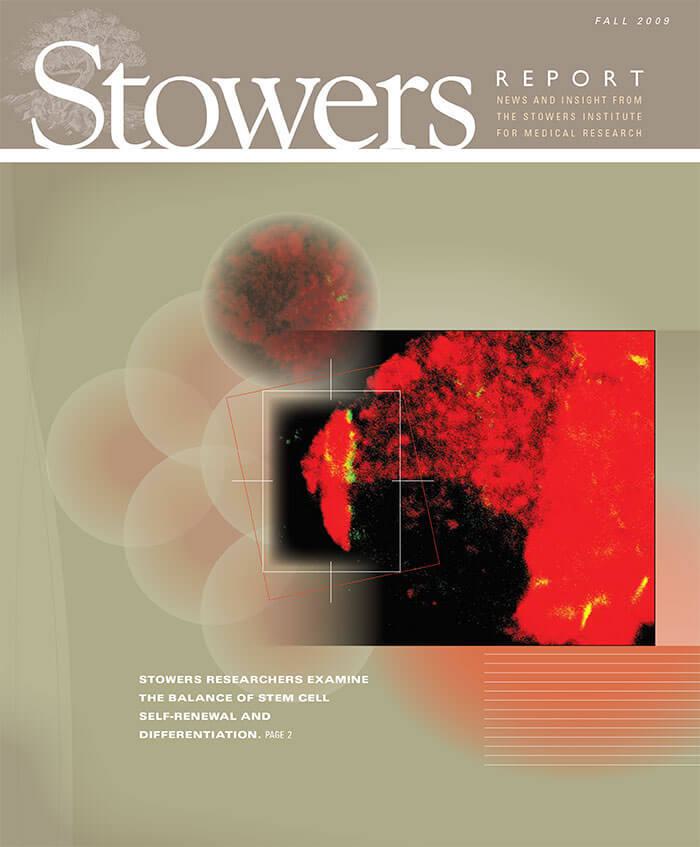 Cover of the 2009 Fall Stowers Report, the newsletter of the Stowers Institute