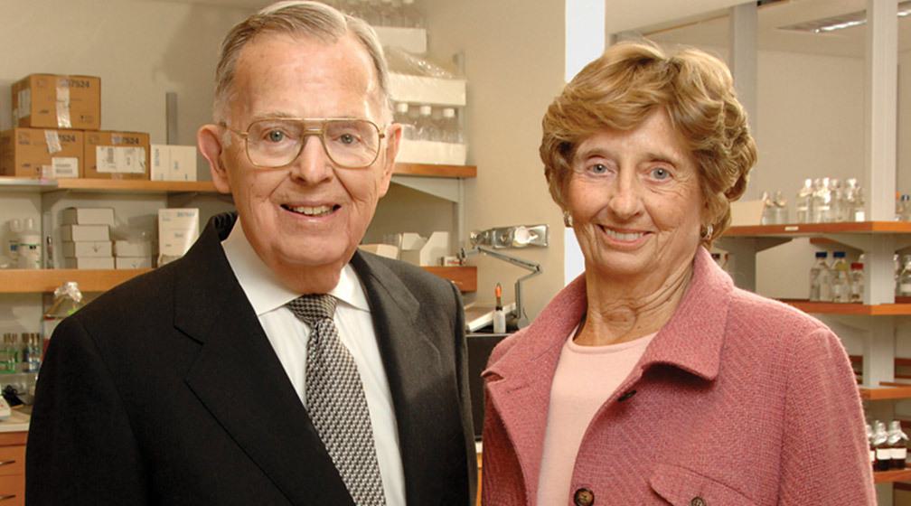 Portrait of Stowers founders Jim and Virginia Stowers